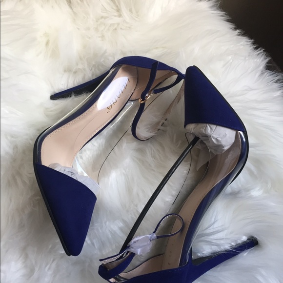 Liliana Blue Olga Faux Patent Leather Pointed Toe - Picture 3 of 6